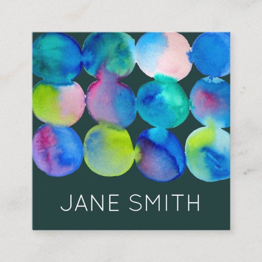 Waterverf ontwerp moderne, stijlvolle creatieve in vierkante visitekaartje (Voorkant)
