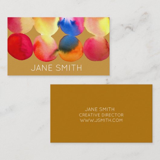 Waterverf ontwerp moderne, stijlvolle creatieve in visitekaartje (Voorkant / Achterkant)