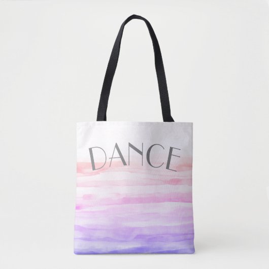 waterverf ontwerp roze en paarse artistieke dans tote bag (Voorkant)