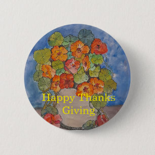 Waterverf ontwerp voor het geven van bedankt ronde button 5,7 cm