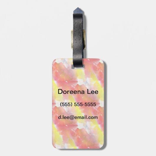 Waterverf ontwerpstructuur achtergrond bagagelabel (Achterkant verticaal)