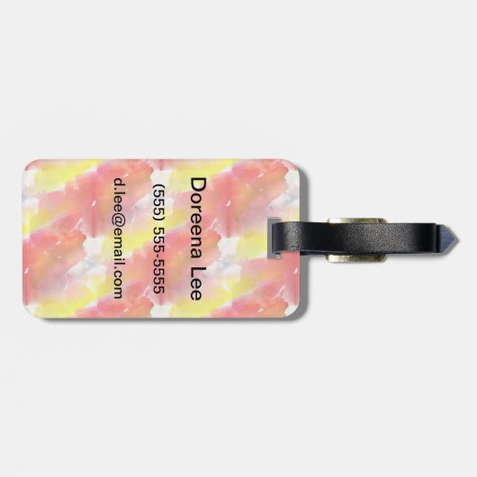 Waterverf ontwerpstructuur achtergrond bagagelabel (Achterkant horizontaal)