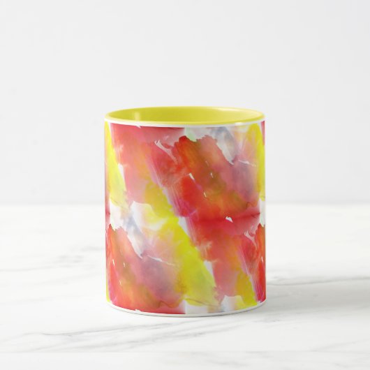 Waterverf ontwerpstructuur achtergrond mok (Midden)