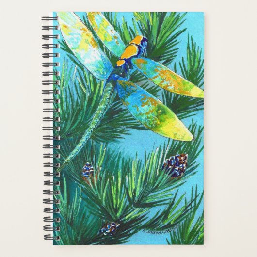 Waterverf Ontworpen Dragonfly Planner (Voorkant)