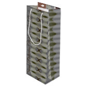 Waterverf Ontworpen Wijn Gift Bag Cadeautas (Voorkant Gekanteld)