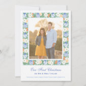 Waterverf onze eerste kerst als meneer en mevrouw  feestdagenkaart (Voorkant)