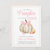 Waterverf Onze kleine pompoen lint boog Kaart (Voorkant / Achterkant)