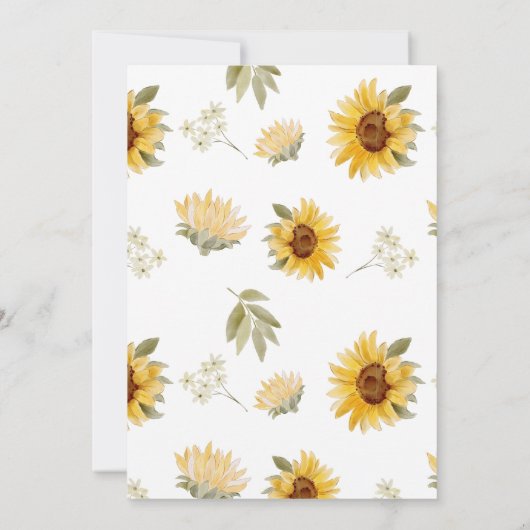 Waterverf Onze kleine zonnebloem tweede verjaardag Kaart (Achterkant)