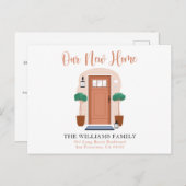 Waterverf onze nieuwe mededeling over thuisverplaa briefkaart (Voorkant / Achterkant)