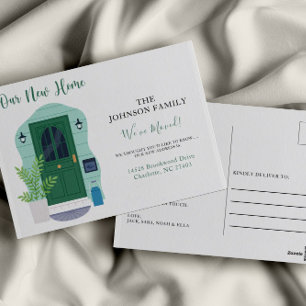 Waterverf onze nieuwe mededeling over thuisverplaa briefkaart