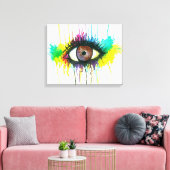 Waterverf oog canvas afdruk (Insitu (Woonkamer))