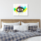 Waterverf oog canvas afdruk (Insitu (Slaapkamer))