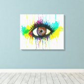 Waterverf oog canvas afdruk (Insitu (Houten vloer))