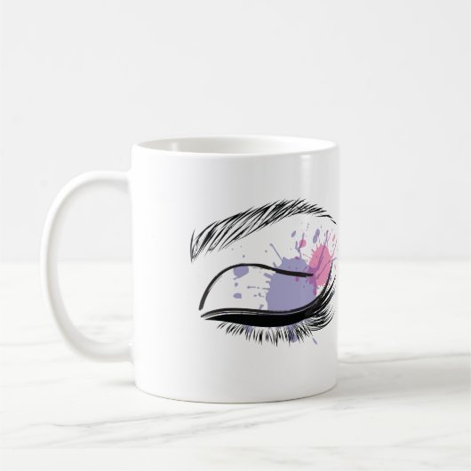 Waterverf oog wimpers Wimper extensie pictogram Koffiemok (Links)