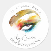 Waterverf oogschilderij make-up oogschaduw verpakk ronde sticker (Voorkant)