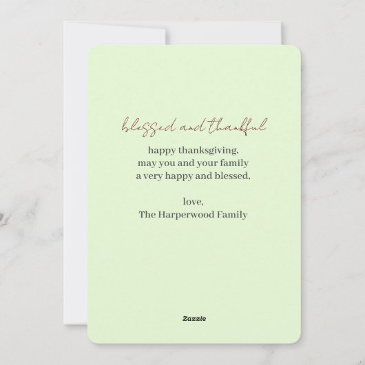 Waterverf Oogst herfst happy thanksgiving Feestdagenkaart (Achterkant)