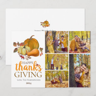 Waterverf Oogst herfst happy thanksgiving Feestdagenkaart