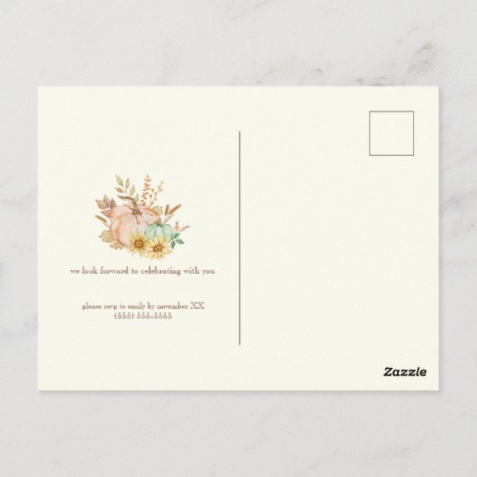 Waterverf oogst  Thanksgiving Briefkaart (Achterkant)