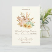 Waterverf oogst  Thanksgiving Kaart (Staand voorkant)