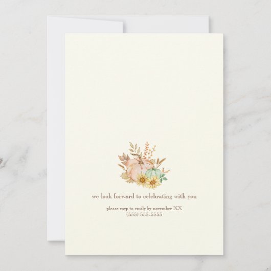 Waterverf oogst  Thanksgiving Kaart (Achterkant)