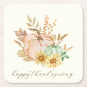 Waterverf oogst  Thanksgiving Kartonnen Onderzetters (Voorkant)