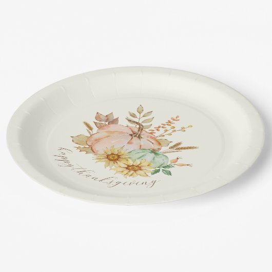 Waterverf oogst  Thanksgiving Papieren Bordje (Gekanteld)