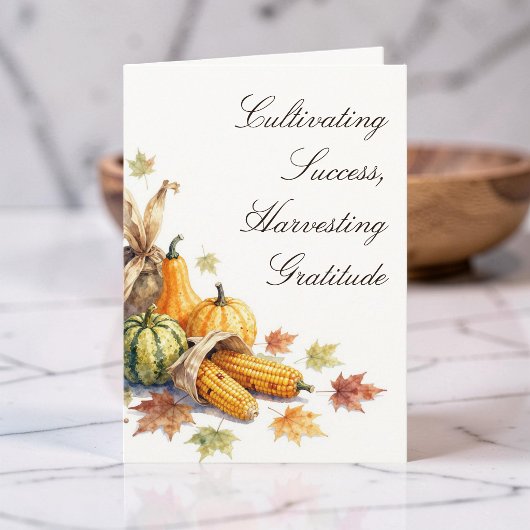 Waterverf Oogst Zakelijke Cliënt Thanksgiving Kaart