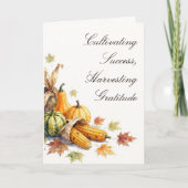 Waterverf Oogst Zakelijke Cliënt Thanksgiving Kaart (Voorkant)