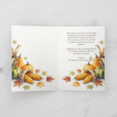 Waterverf Oogst Zakelijke Cliënt Thanksgiving Kaart (Binnen)