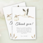Waterverf ooievaar baby shower dank u kaart<br><div class="desc">Speciale levering ooievaar baby shower.</div>