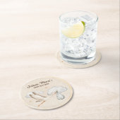 Waterverf Ooievaar Baby shower Ronde Kartonnen Onderzetter (Insitu)