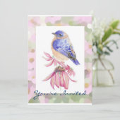 Waterverf Oostelijke Bluebird Blue Bird Art Kaart (Staand voorkant)