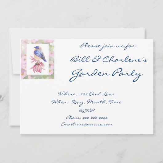 Waterverf Oostelijke Bluebird Blue Bird Art Kaart (Achterkant)