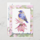 Waterverf Oostelijke Bluebird Blue Bird Art Kaart (Voorkant / Achterkant)