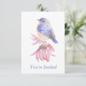 Waterverf Oostelijke Bluebird Blue Bird Art Kaart (Staand voorkant)