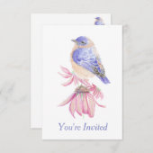 Waterverf Oostelijke Bluebird Blue Bird Art Kaart (Voorkant / Achterkant)