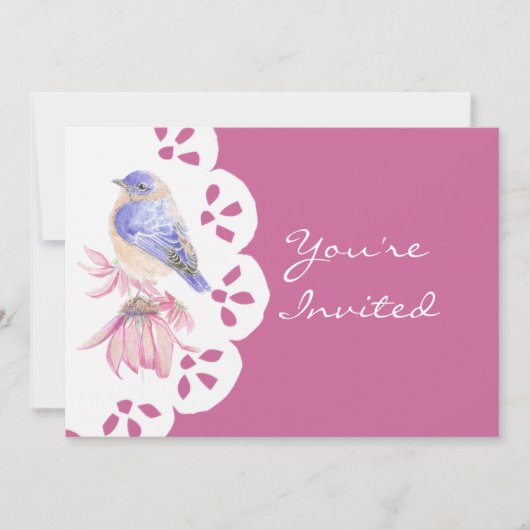 Waterverf Oostelijke Bluebird Blue Bird Art Kaart (Voorkant)