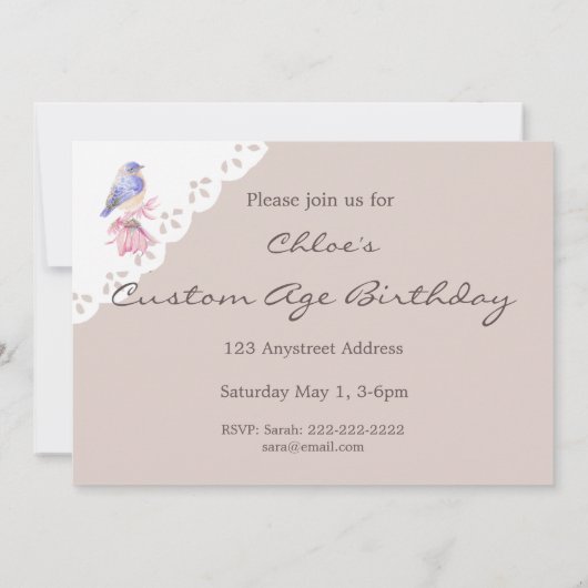 Waterverf Oostelijke Bluebird Blue Bird Art Kaart (Achterkant)