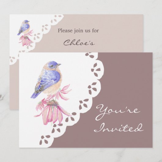 Waterverf Oostelijke Bluebird Blue Bird Art Kaart (Voorkant / Achterkant)