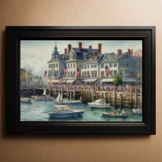 Waterverf oostkust waterlandschap poster