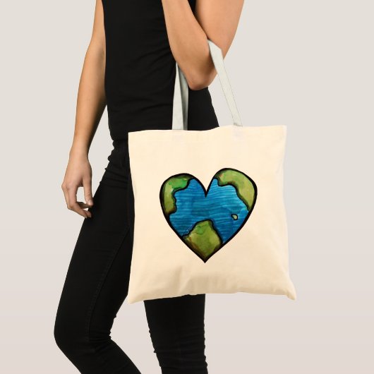 Waterverf op Aarde Dag van de Aarde Art Earthy Tote Bag (Voorkant (product))