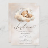 Waterverf op Cloud 9 Baby shower Kaart (Voorkant / Achterkant)