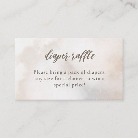 Waterverf op Cloud 9 Luier Raffle Baby shower Informatiekaartje (Voorkant)