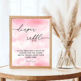 Waterverf op Cloud 9 luieraffle Poster