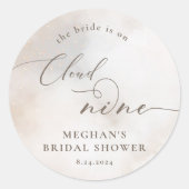 Waterverf op Cloud 9 Vrijgezellenfeest gunsten Ronde Sticker (Voorkant)