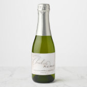 Waterverf op Cloud 9 Vrijgezellenfeest gunsten Sparkling Wijnetiket (Voorkant)