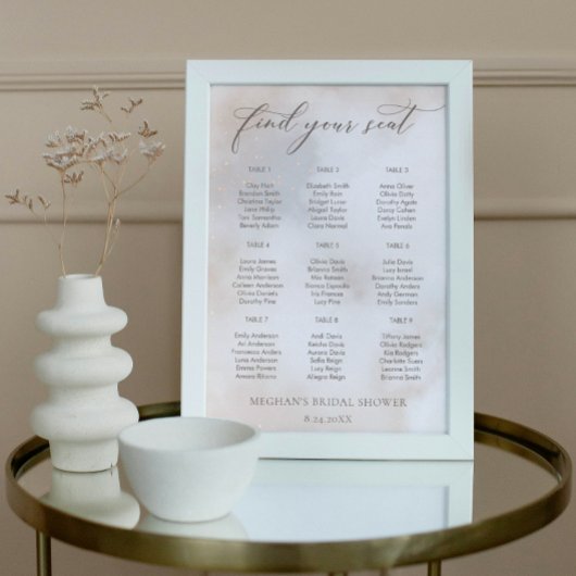 Waterverf op Cloud 9 Vrijgezellenfeest zitschema Poster