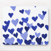 Waterverf op dag van de valentijn Harten - blauw Muismat (Voorkant)