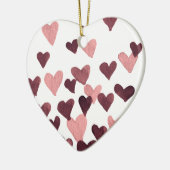 Waterverf op dag van de valentijn Harten - donkerr Keramisch Ornament (Links)