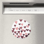 Waterverf op dag van de valentijn Harten - donkerr Magneet (Insitu (Vaatwasser))